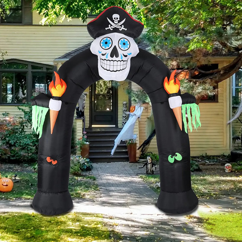The Holiday Aisle® 8 FT Tall Halloween Inflatable Ghost Archway